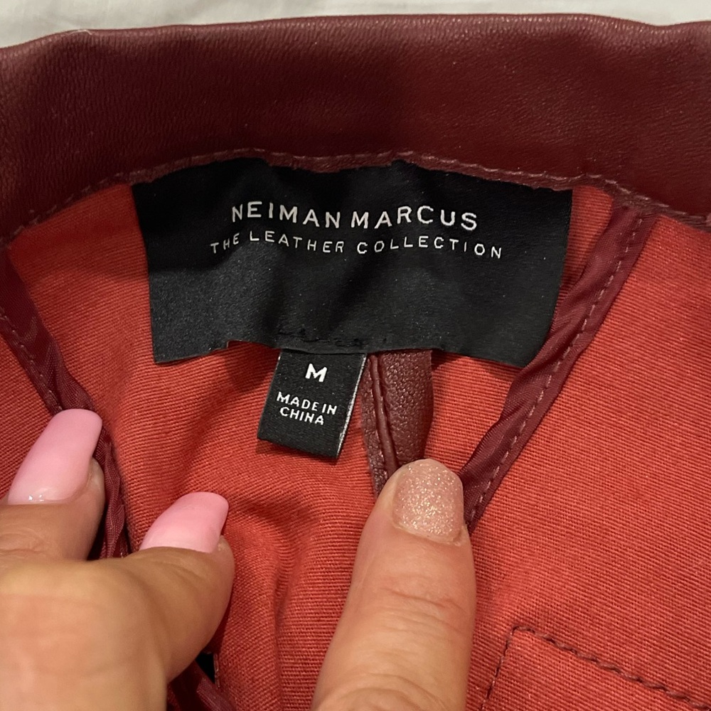 Maroon colored Leather Leggings